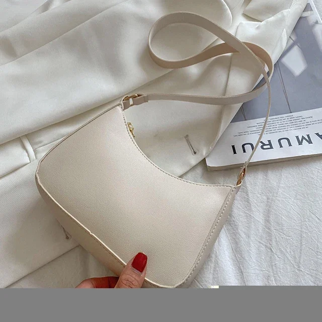 New Women's Handbag Fashionable Retro Solid Color Shoulder Bag PU Leather Casual Women's Hobos Handbag - Image 10