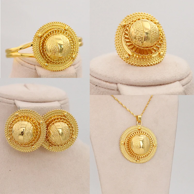 Ethiopian women's jewelry set, hairpins, headbands, earrings, bracelets, rings, pendants, African brides' wedding gifts - Image 5